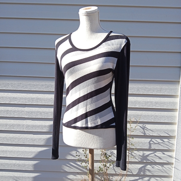 Sweaters - Authentic 90's Vintage Striped Lightweight Sweater, Medium